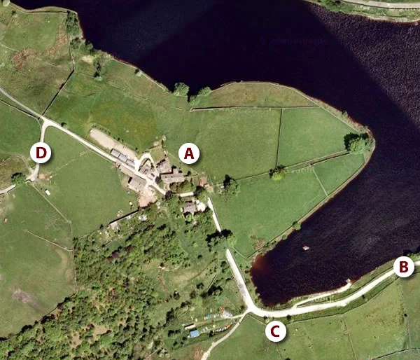 Ponden Hall aerial view
